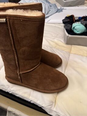 BearPaw Brown Shearling-Lined Classic Mid-Calf Boots